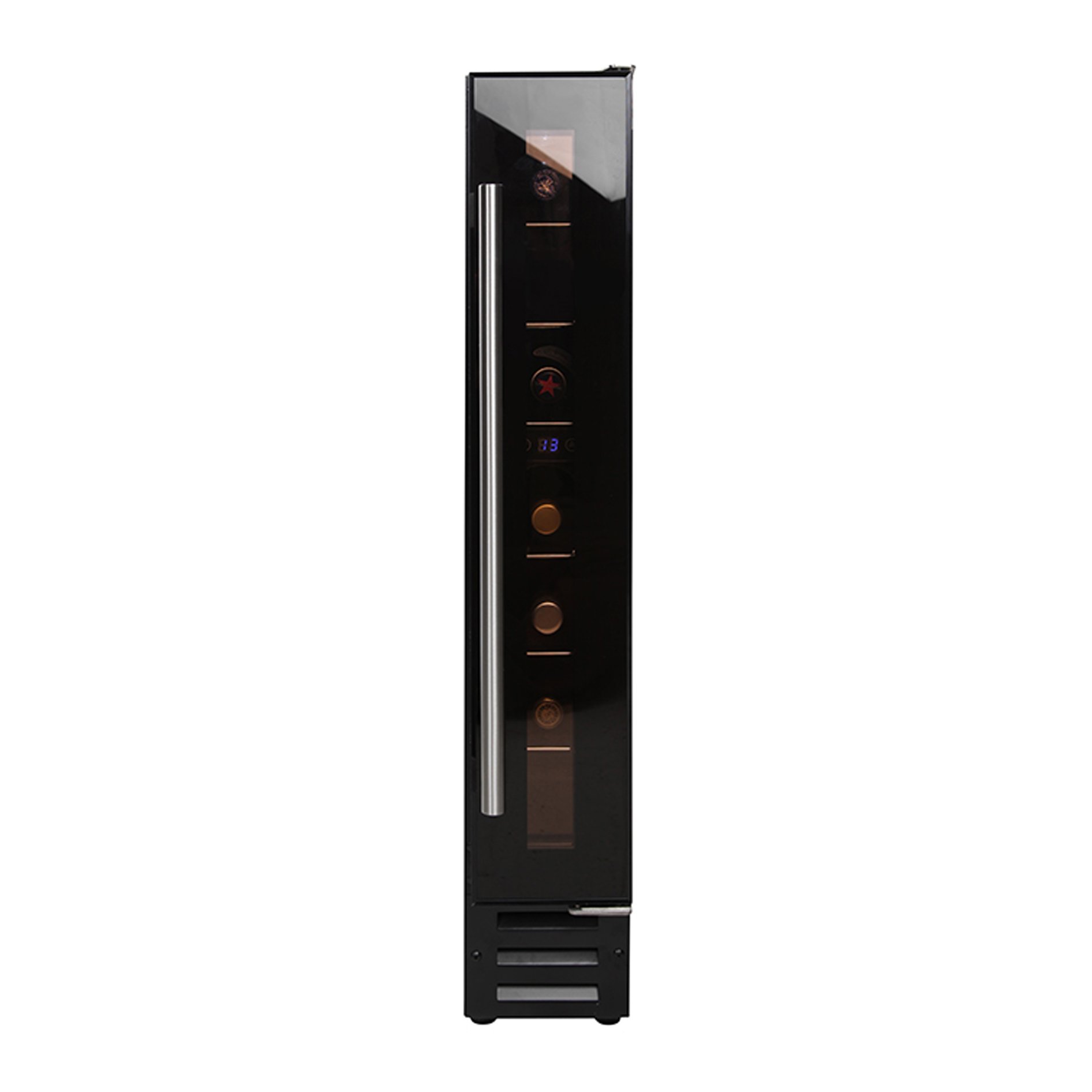 Integrated 15cm wine cooler has a 22 litre capacity which equates to approximately 7 bottles. Features include CFC/HFC free, adjustable thermostat and digital temp display.