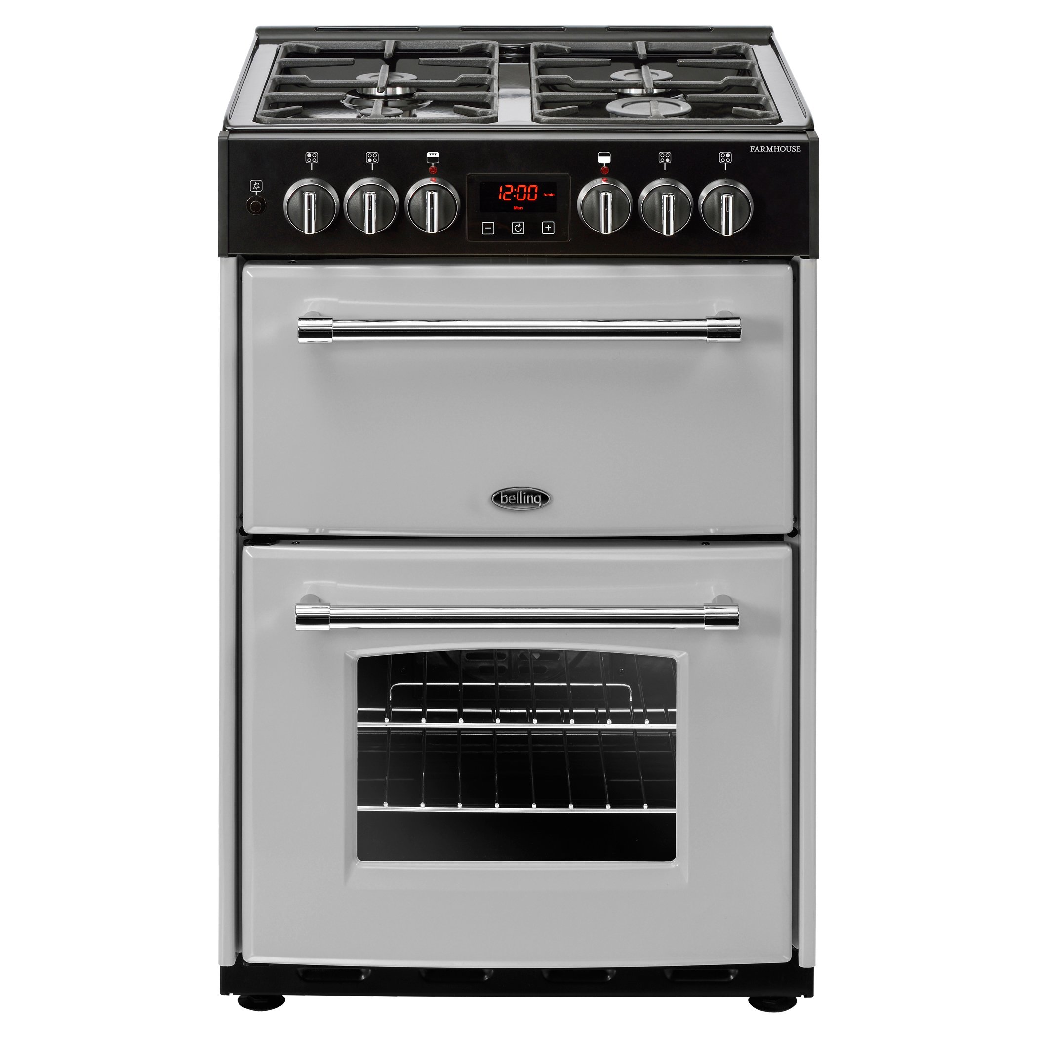 60cm Dual Fuel Range Cooker With A 4 Burner Gas Hob, Conventional Oven & Grill and Fanned Main Oven