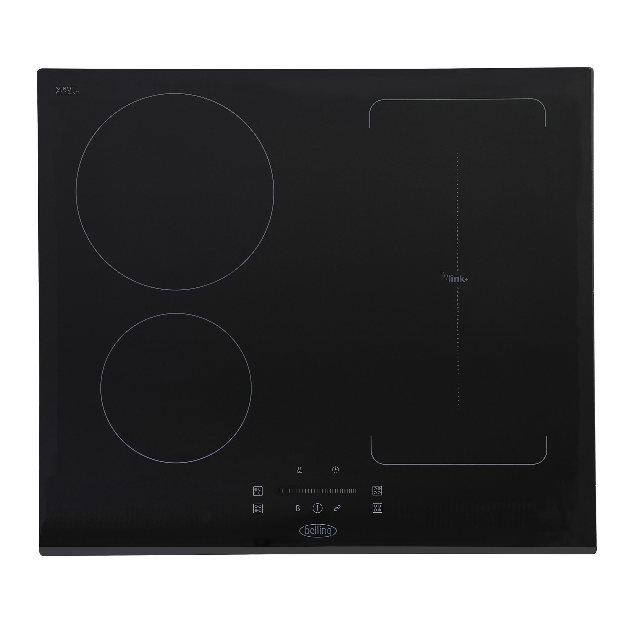 60cm touch control induction hob with nine power levels, Link+, timer, child lock & pan detection