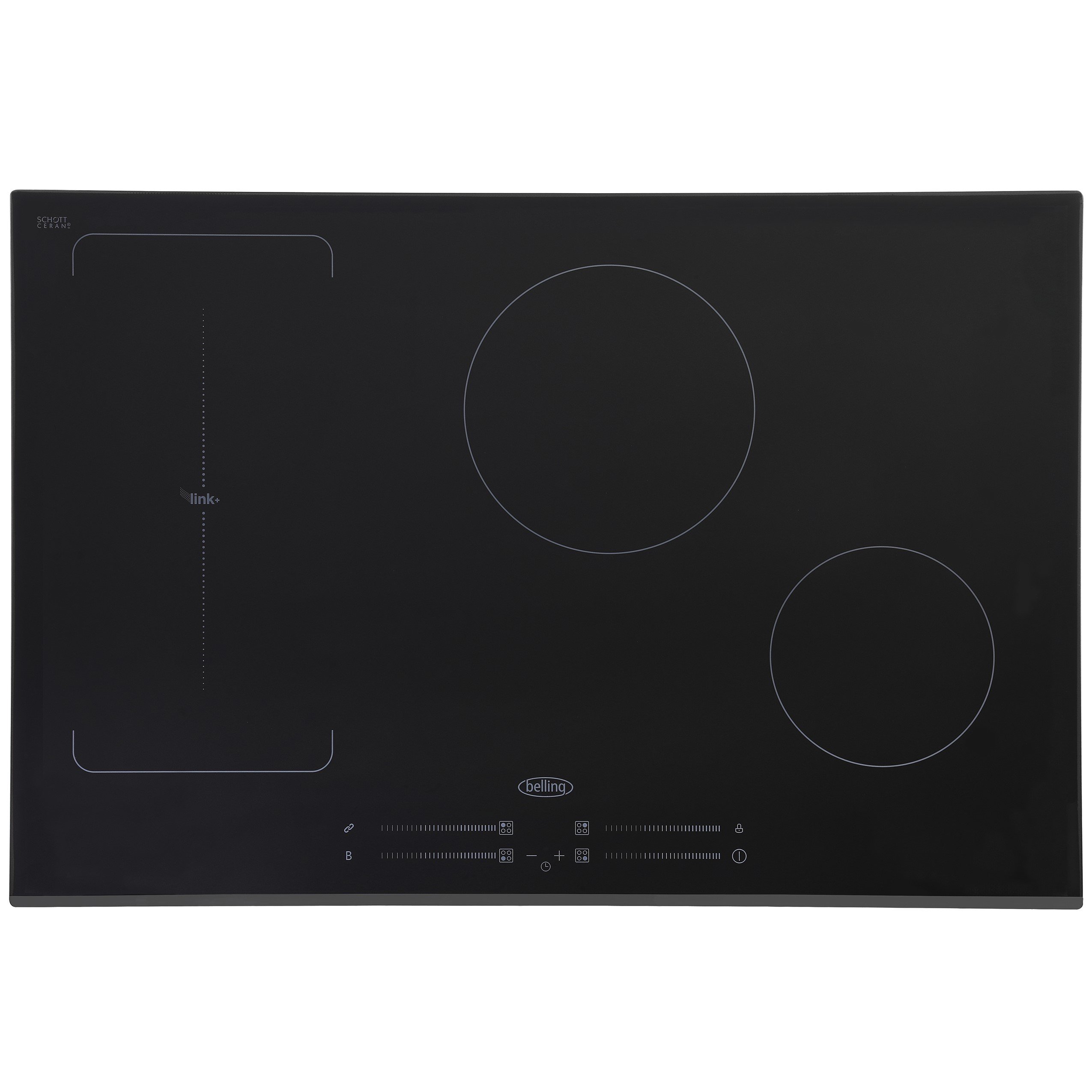 77cm touch control induction hob with nine power levels, Link+, timer, child lock & pan detection
