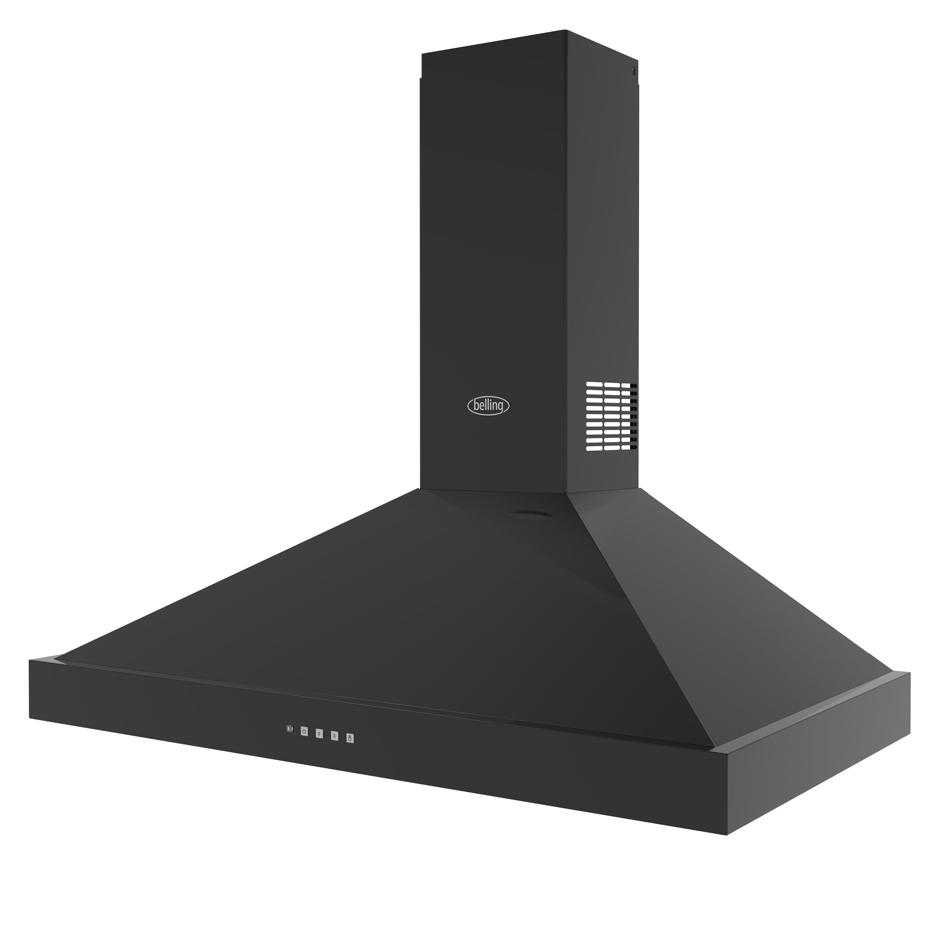 100cm Chimney hood with 3 fan speeds, 2 LED lights, 2 washable grease filters and extendable chimney section