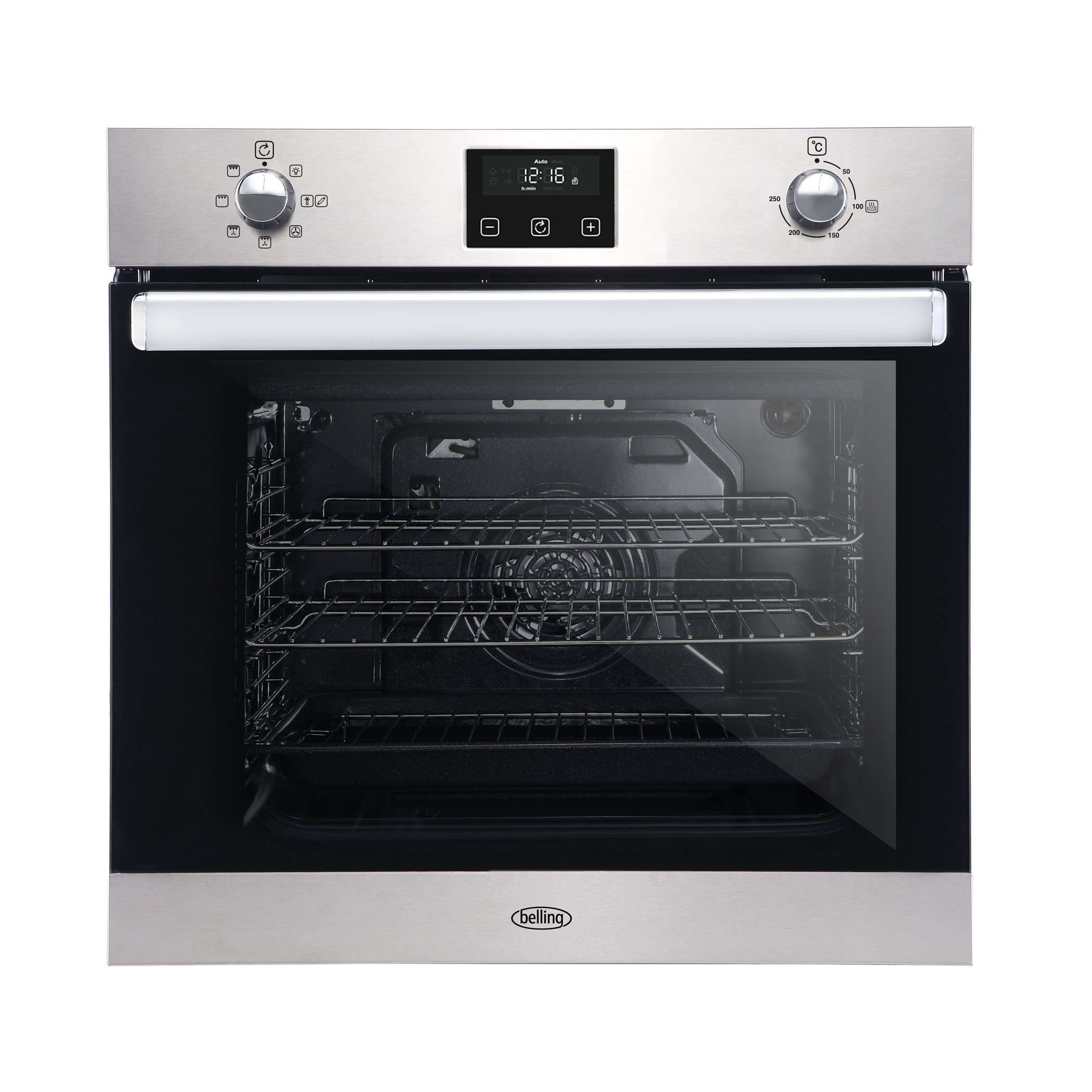 60cm built-in fanned oven with 73L gross capacity and easy clean enamel. Additional features include LED programmable timer, variable grill and defrost. A energy rating.