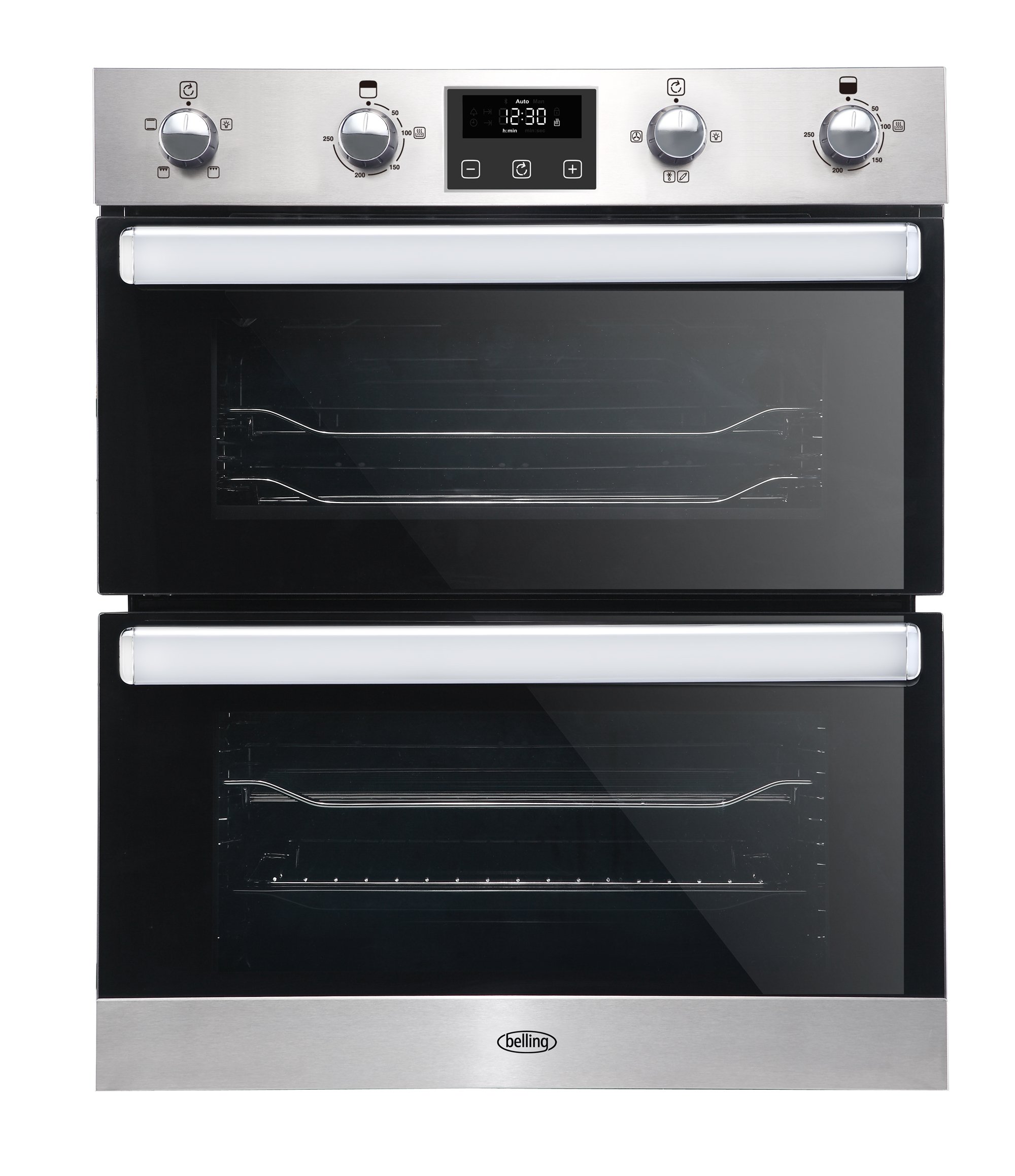 70cm built under electric oven with 44L top oven and 59L main oven and easy clean enamel. Additional features include soft close doors, programmable timer, variable rate grill and triple glazed glass. A energy rating.